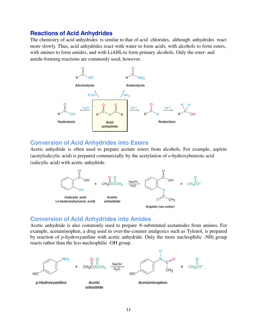 reactions of acid anhydrides the chemistry