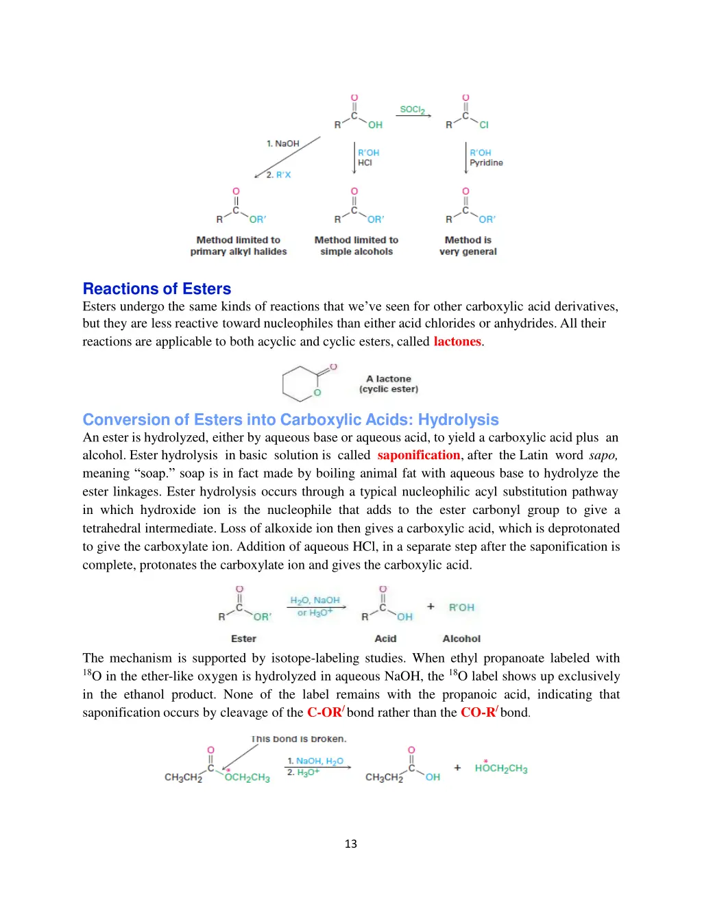 reactions of esters esters undergo the same kinds