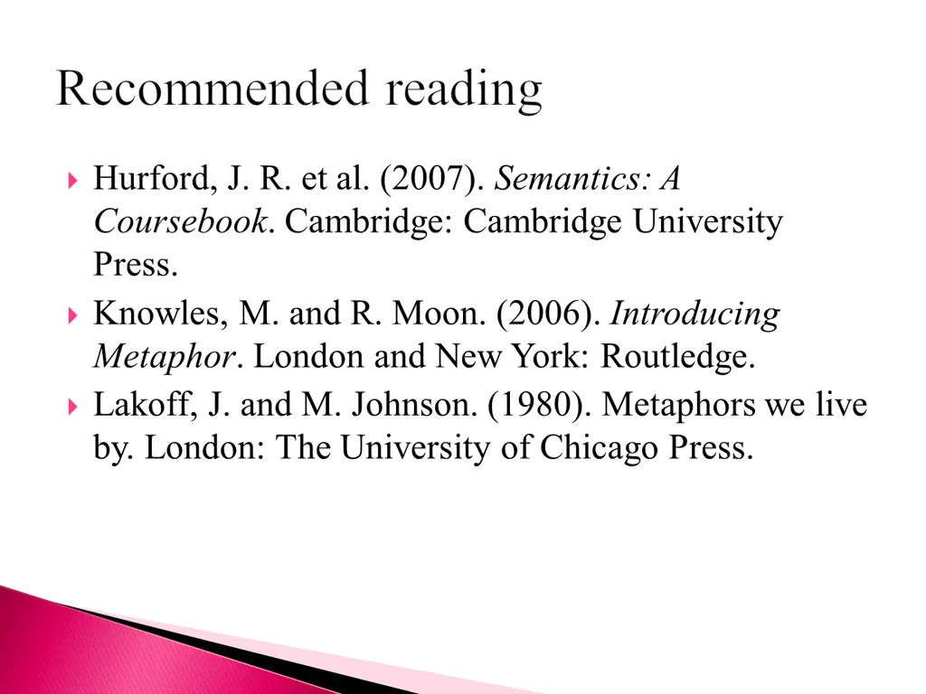 hurford j r et al 2007 semantics a coursebook