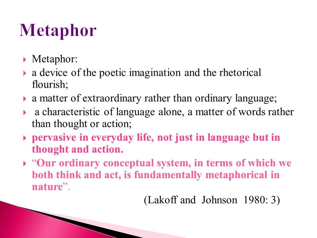 metaphor a device of the poetic imagination