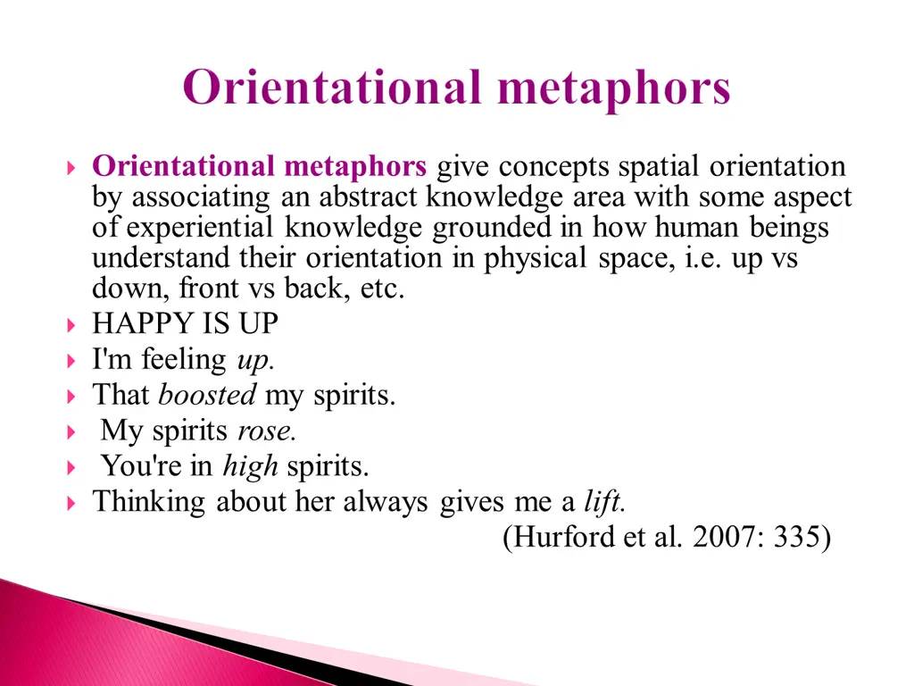 orientational metaphors give concepts spatial