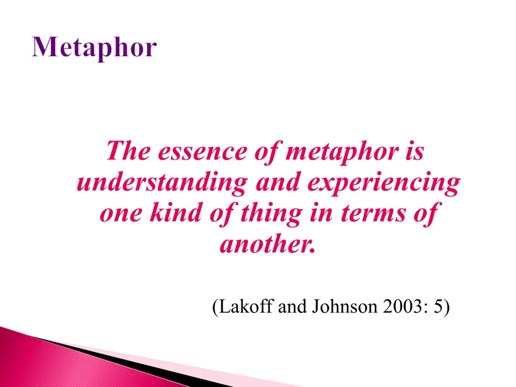 the essence of metaphor is understanding