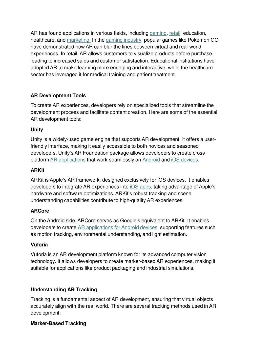 ar has found applications in various fields