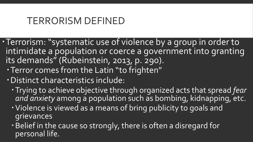 terrorism defined