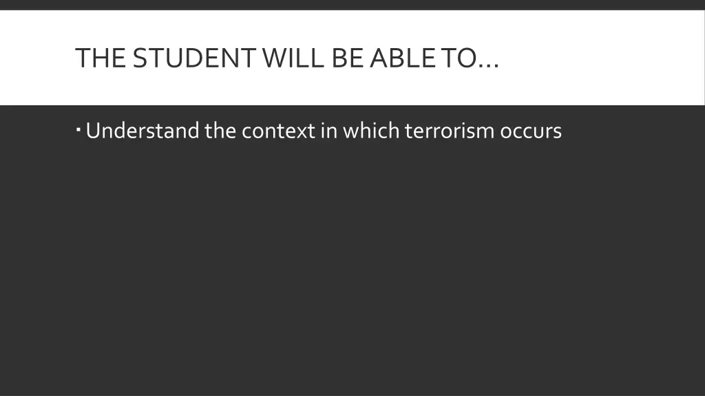 the student will be able to