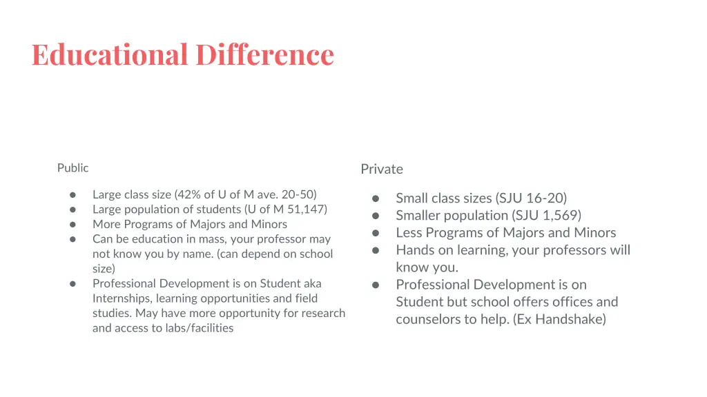 educational difference