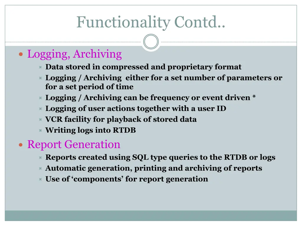 functionality contd 2