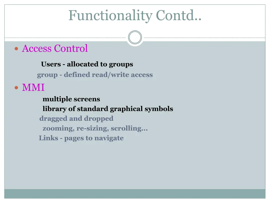 functionality contd