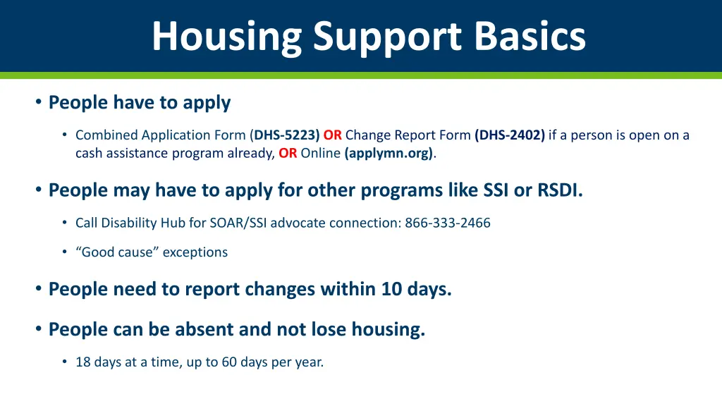 housing support basics 2