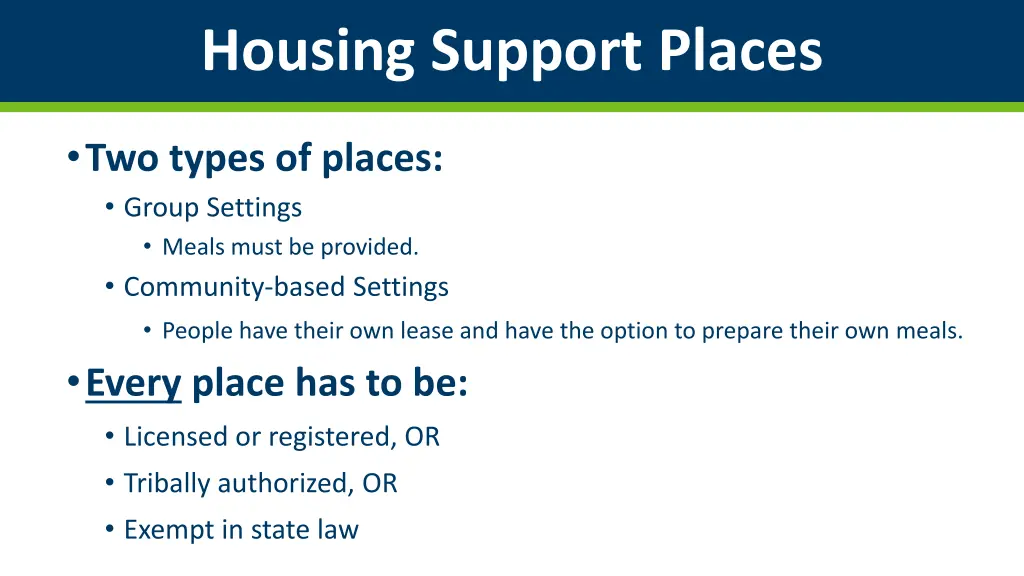housing support places