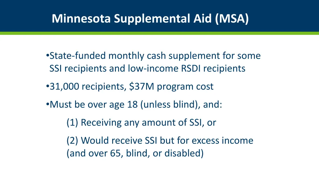 minnesota supplemental aid msa