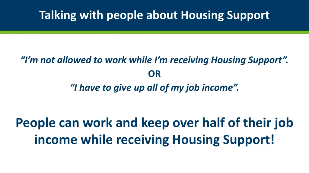 talking with people about housing support