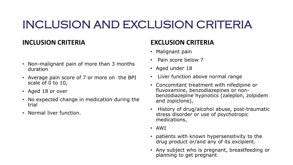 inclusion and exclusion criteria inclusion