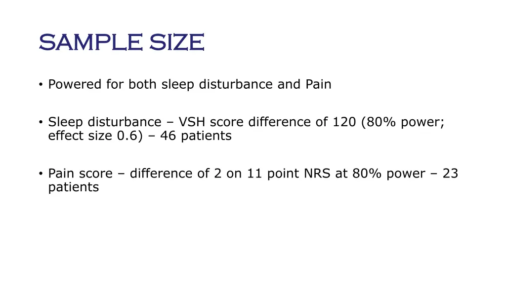 sample size sample size