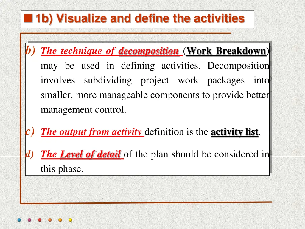 1b visualize and define the activities