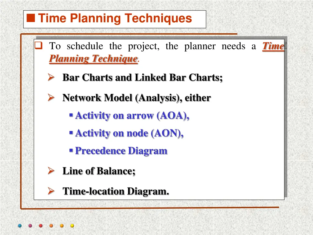 time planning techniques