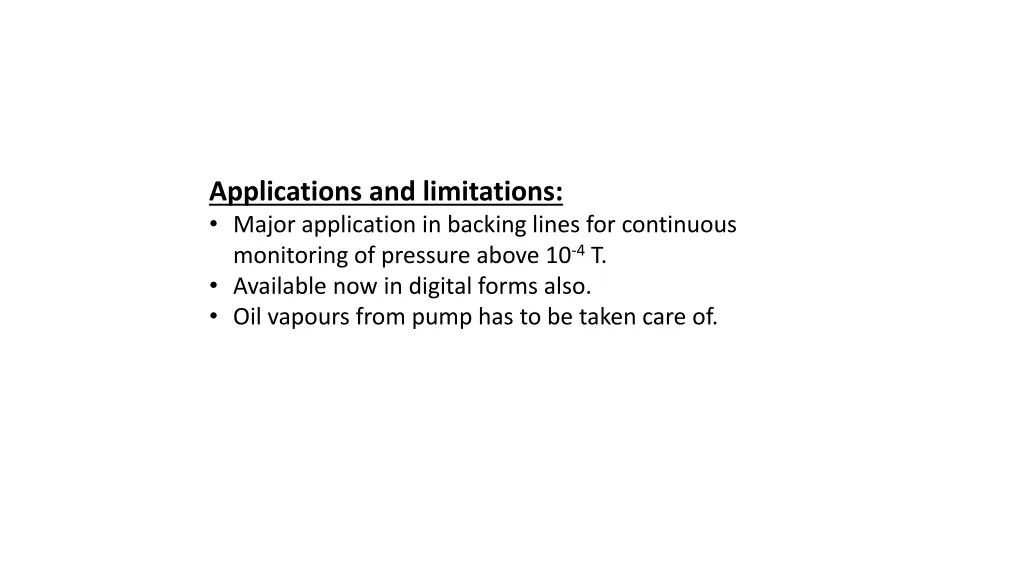 applications and limitations major application