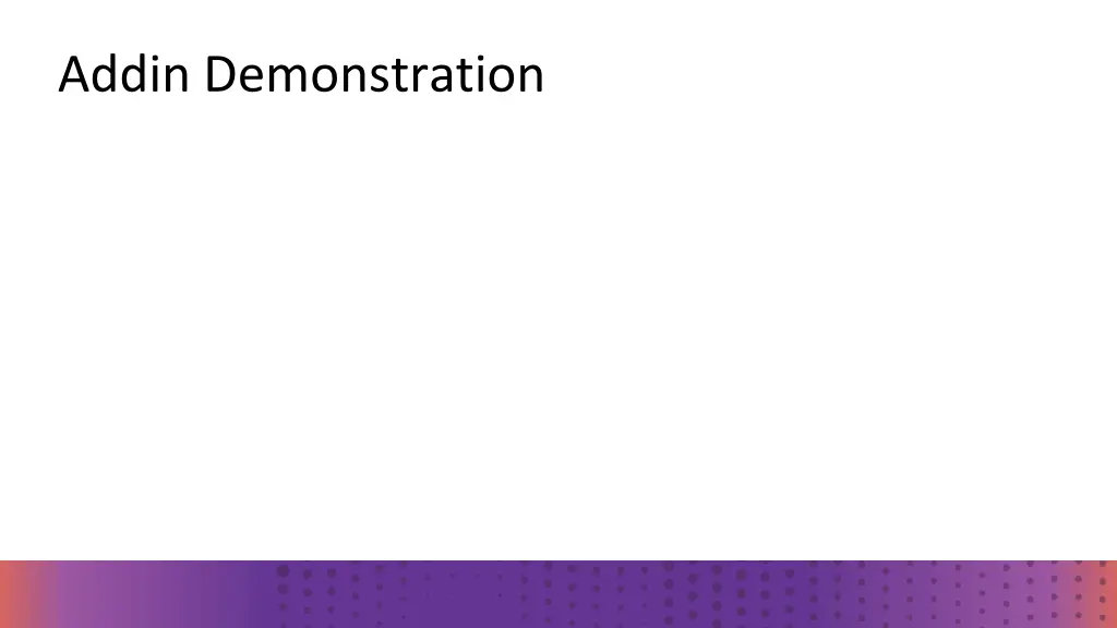 addin demonstration