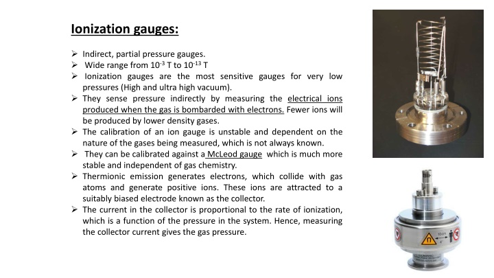 ionization gauges