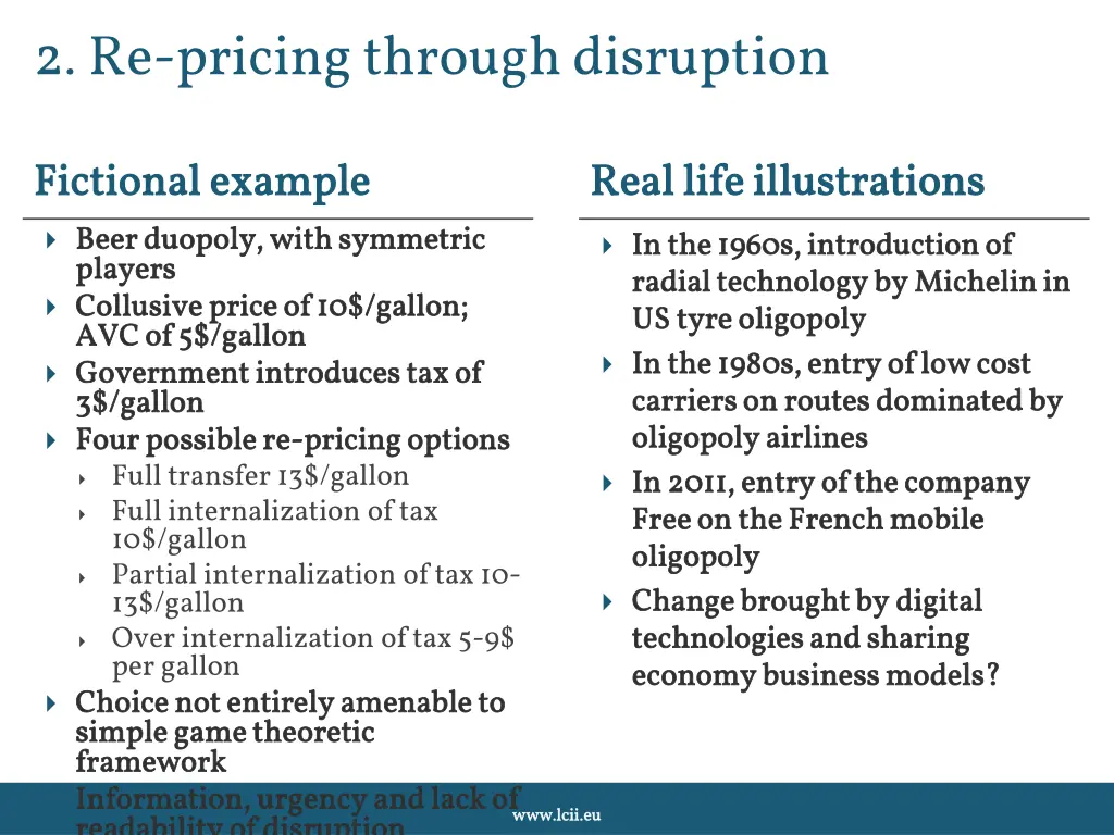 2 re pricing through disruption