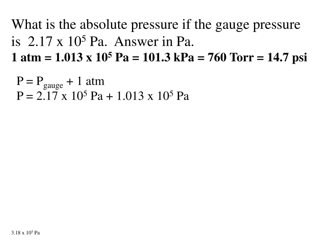 what is the absolute pressure if the gauge