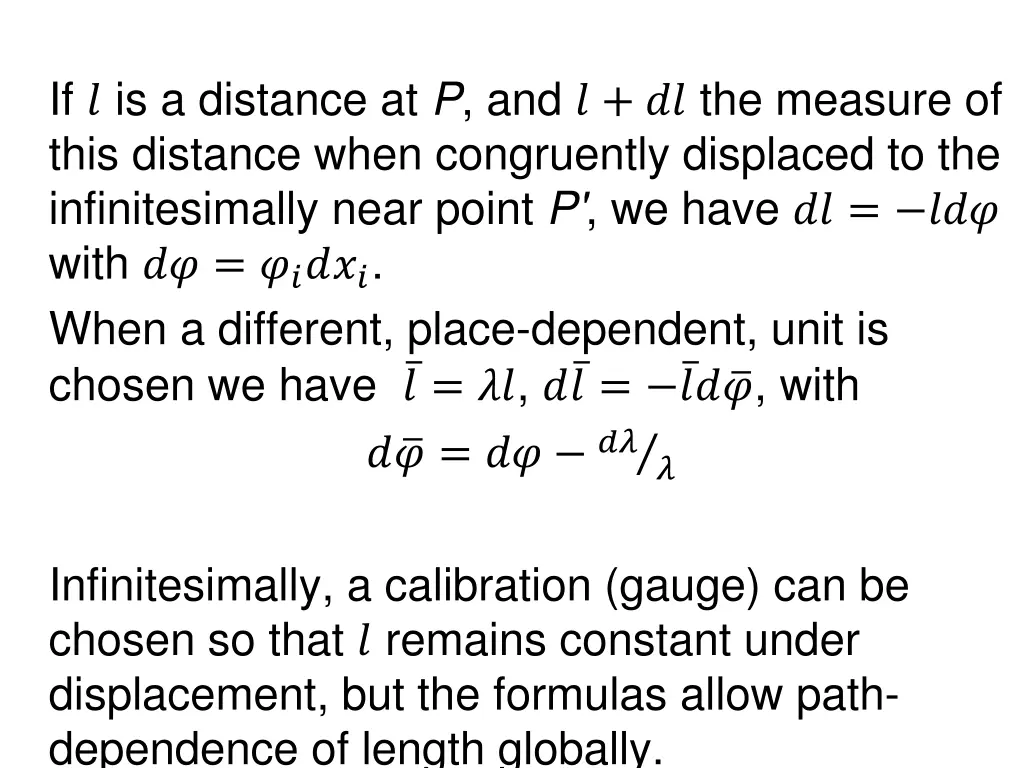 if is a distance at p and the measure of this