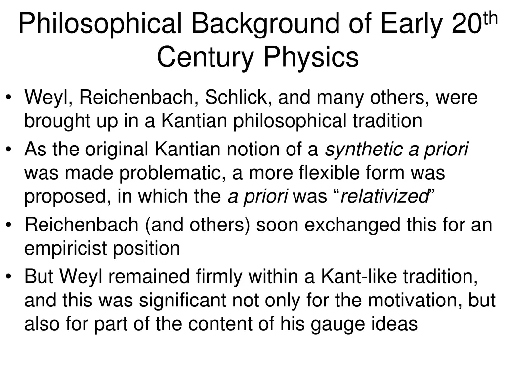 philosophical background of early 20 th century
