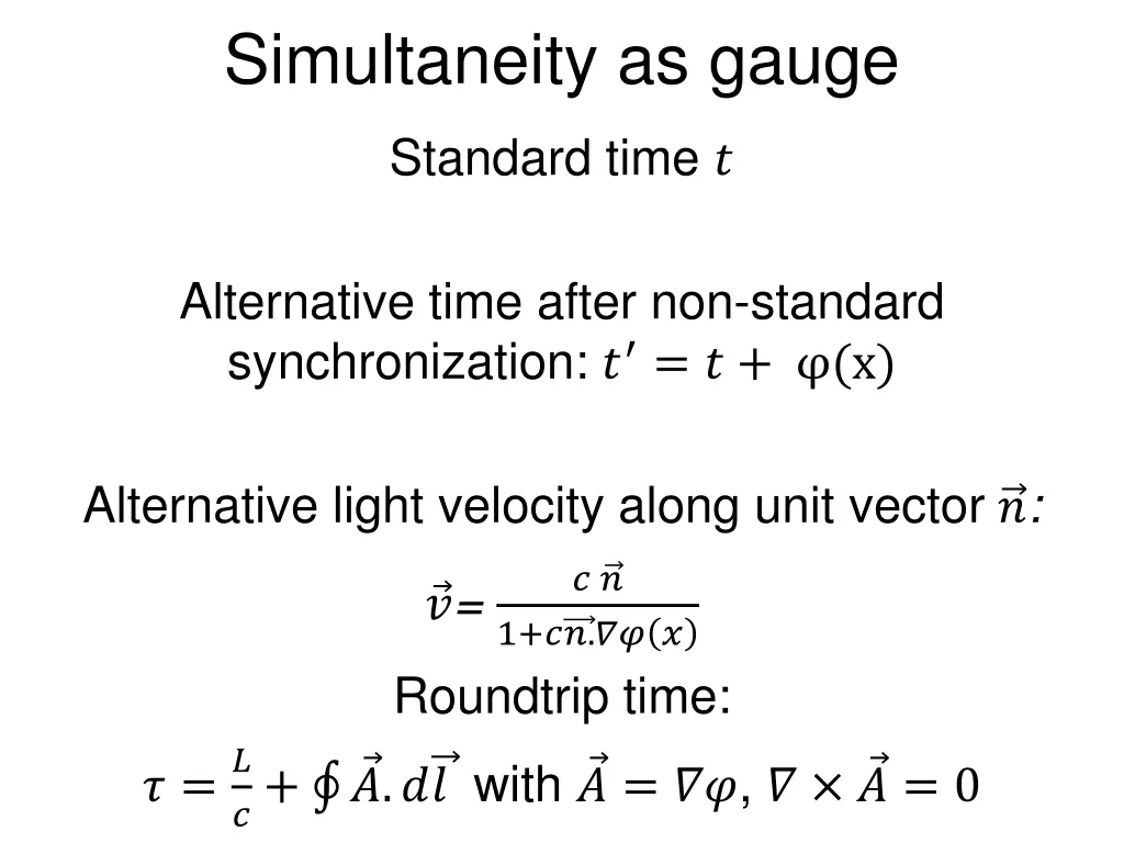 simultaneity as gauge