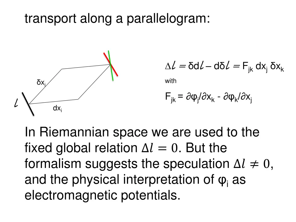 transport along a parallelogram