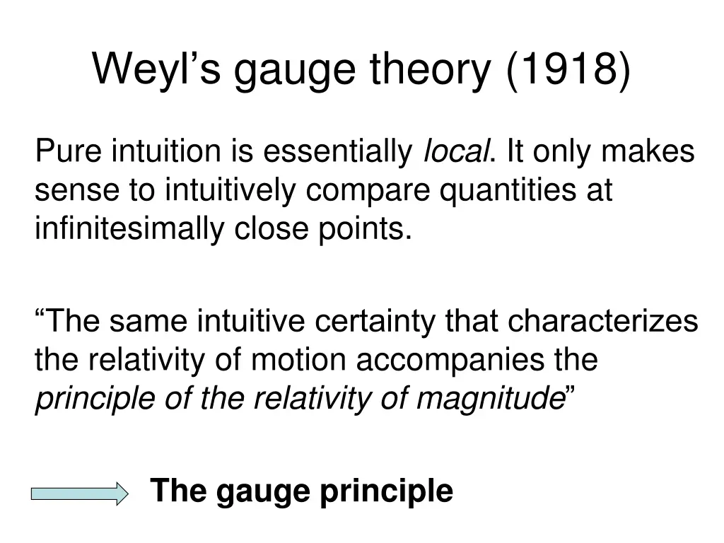 weyl s gauge theory 1918