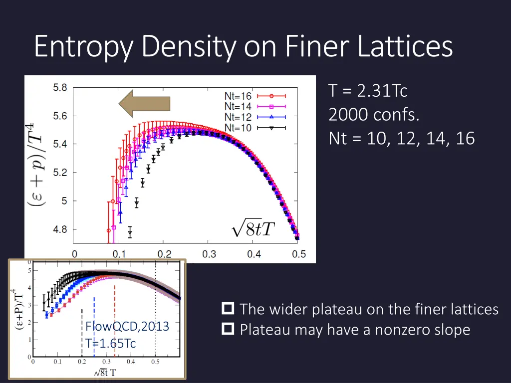 entropy density on finer lattices