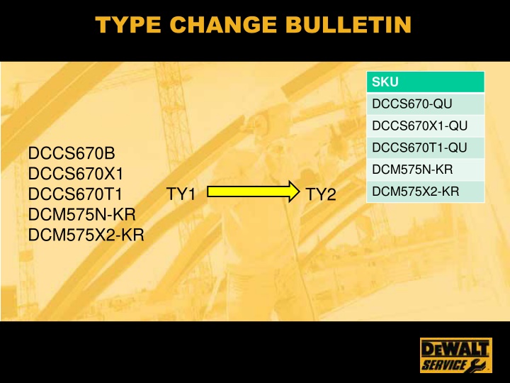type change bulletin