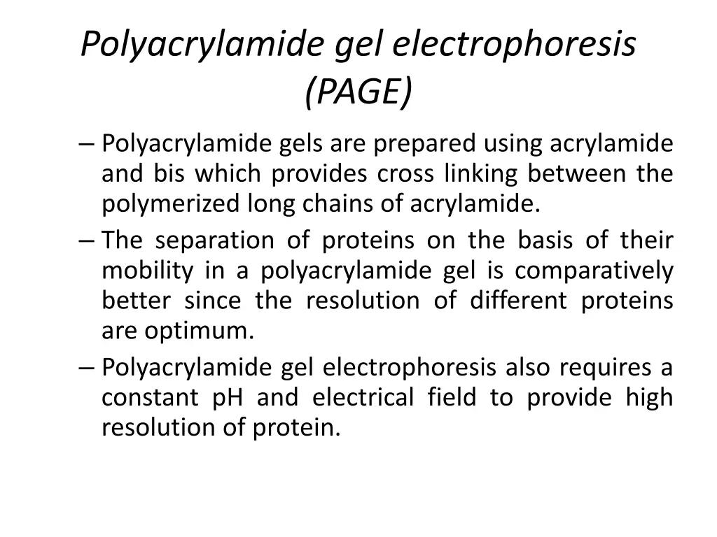 polyacrylamide gel electrophoresis page