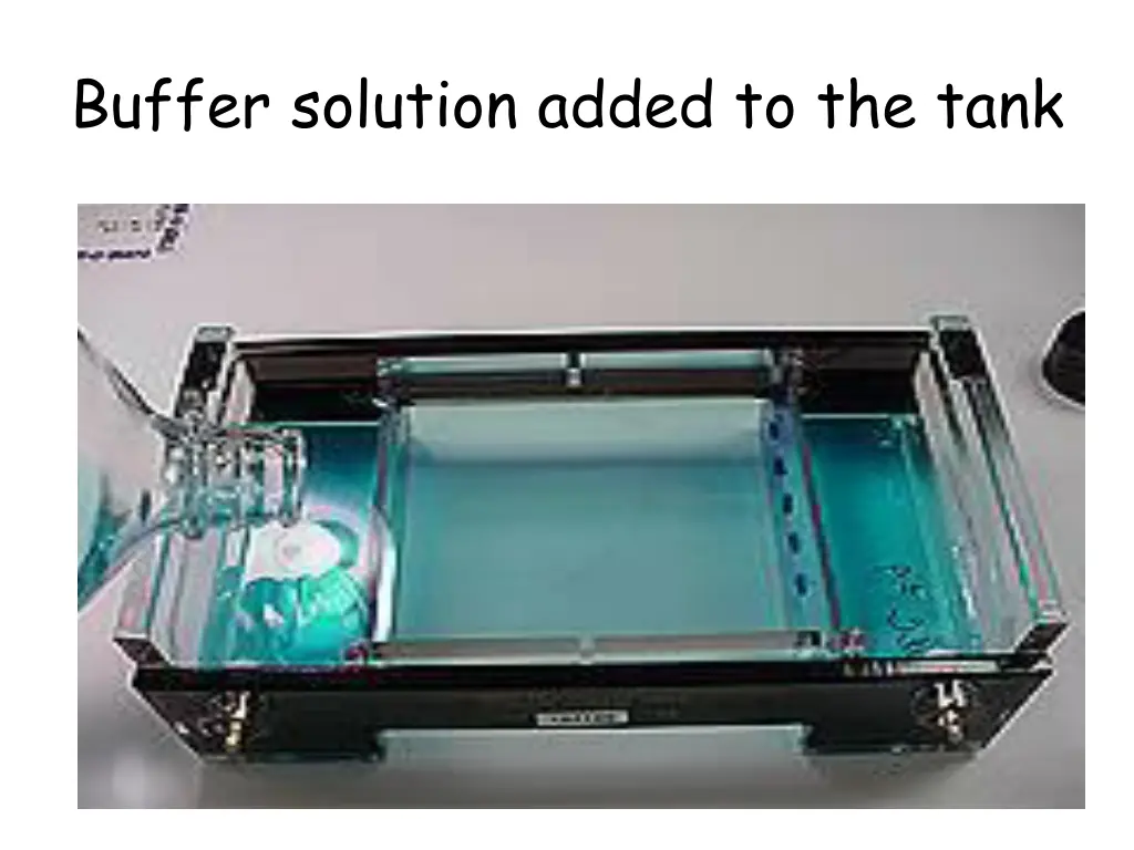 buffer solution added to the tank