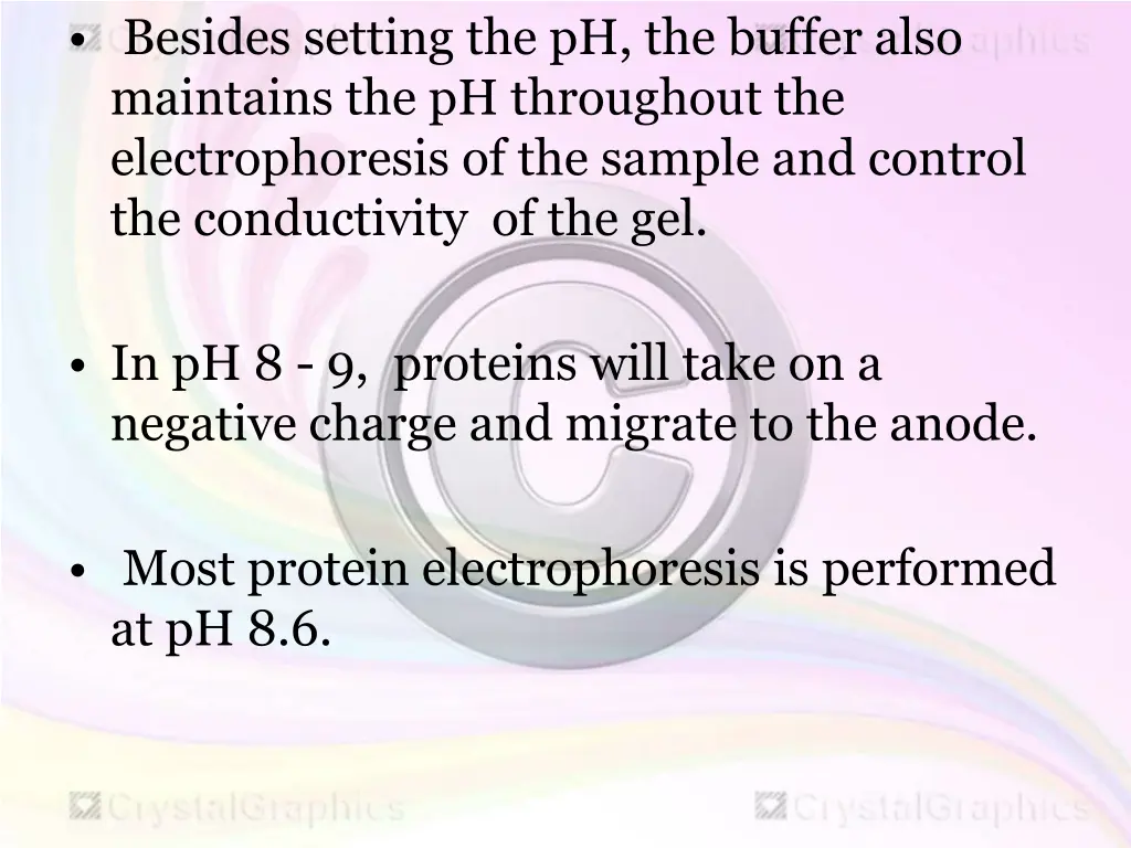 besides setting the ph the buffer also maintains