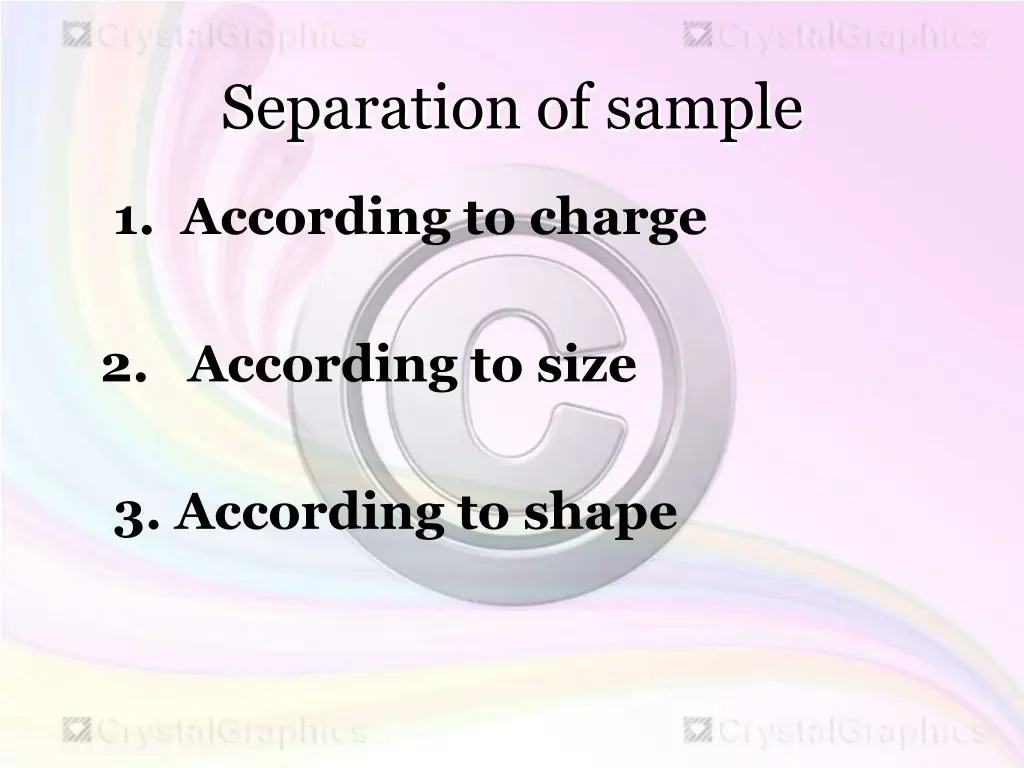 separation of sample