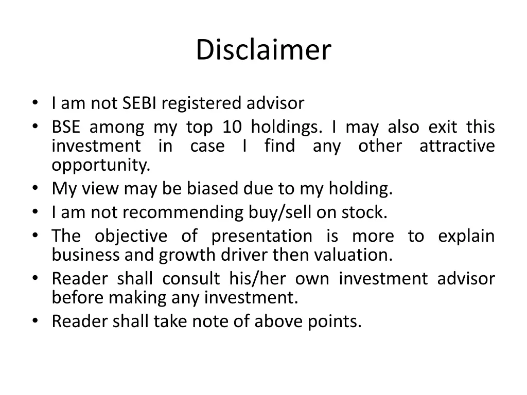 disclaimer