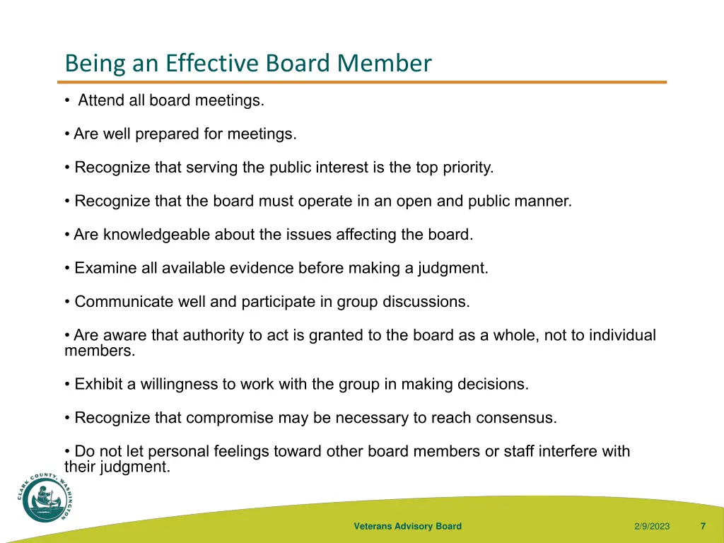 being an effective board member