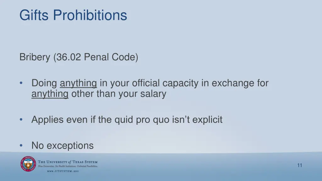 gifts prohibitions