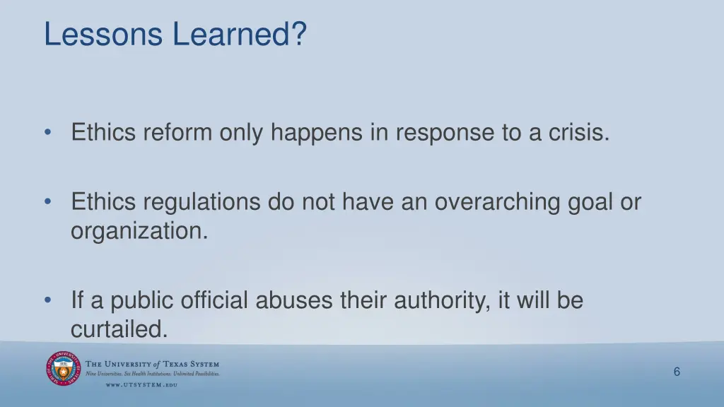 lessons learned