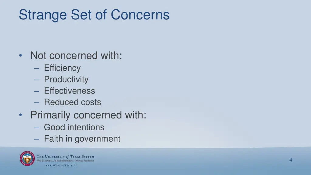 strange set of concerns