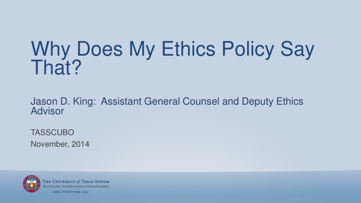 why does my ethics policy say that