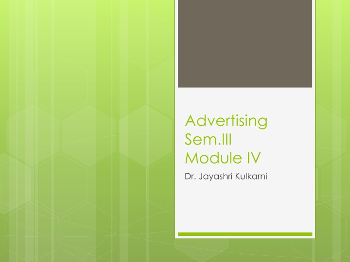 advertising sem iii module iv dr jayashri kulkarni