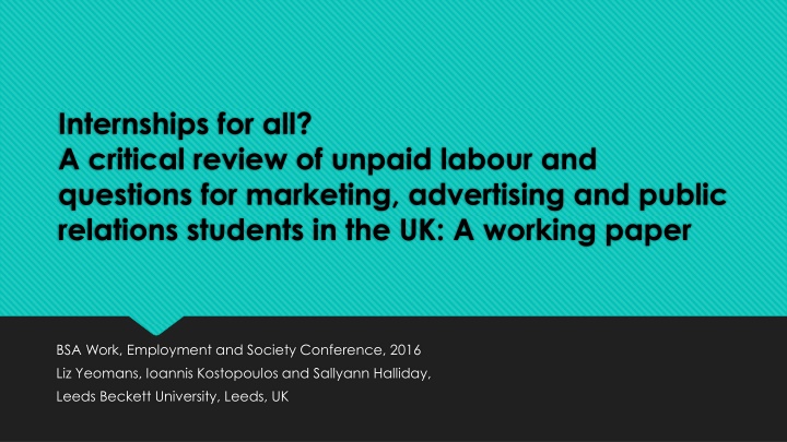 internships for all a critical review of unpaid
