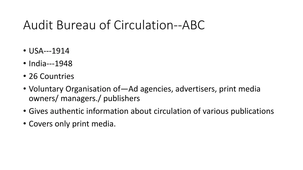 audit bureau of circulation abc