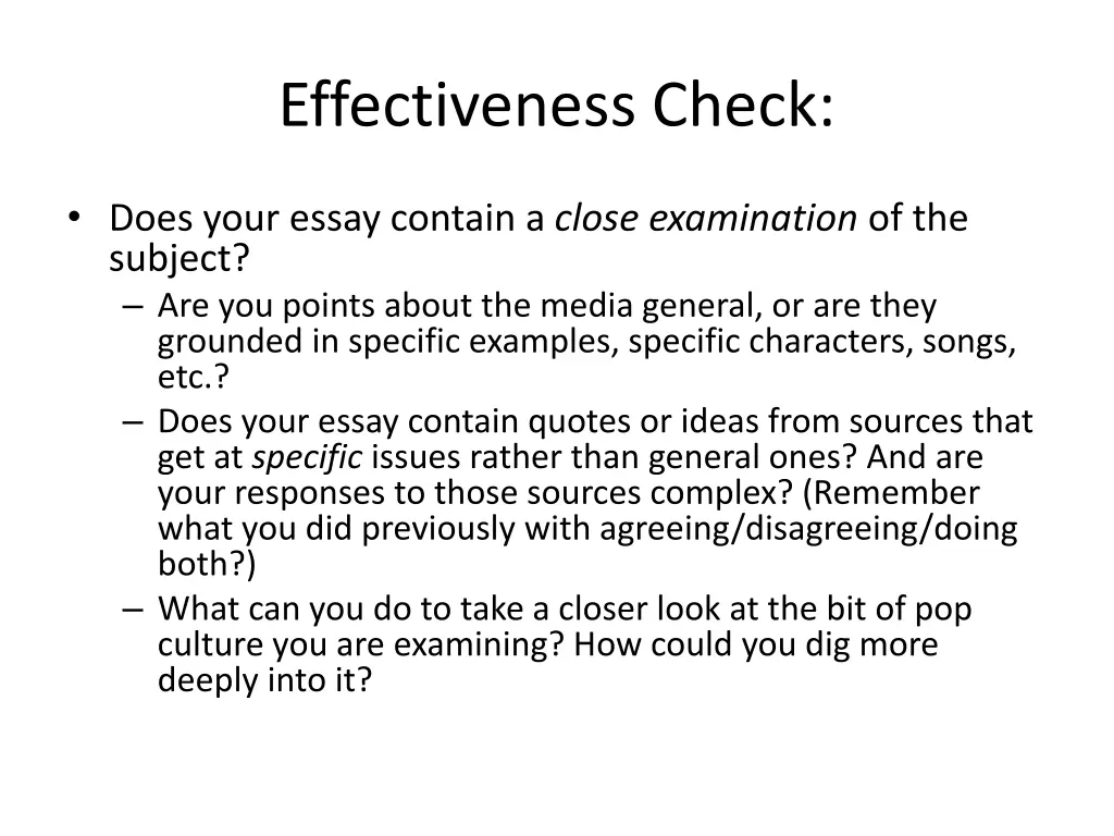effectiveness check 2