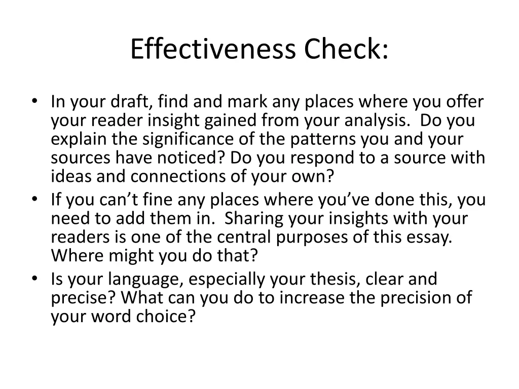 effectiveness check 3