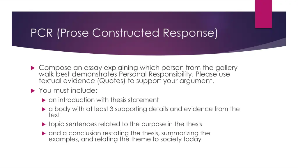 pcr prose constructed response