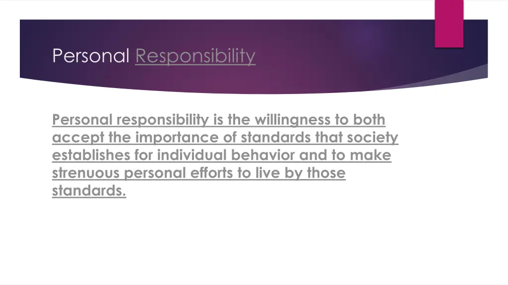 personal responsibility
