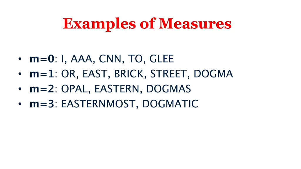 examples of measures